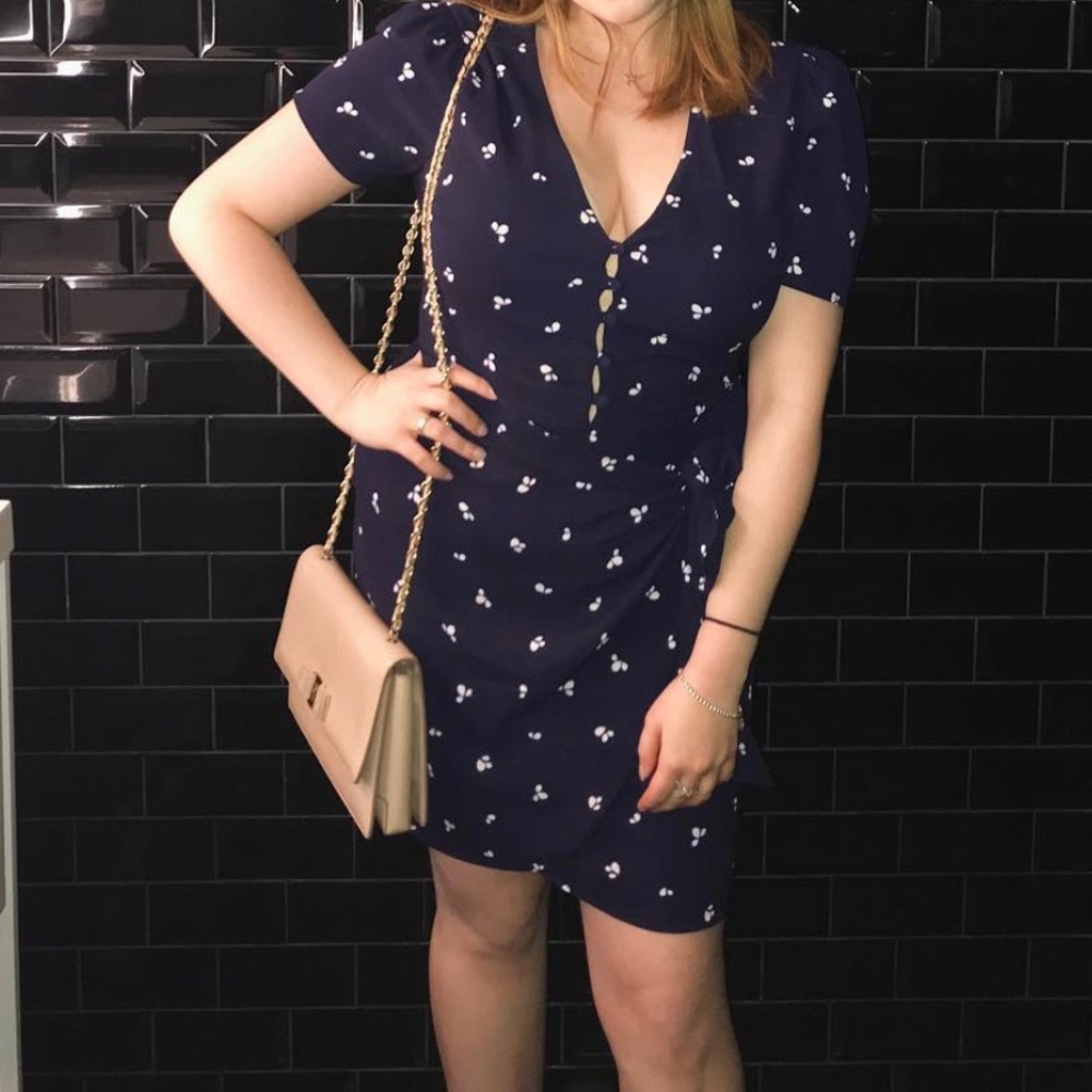 Navy printed summer dress size M